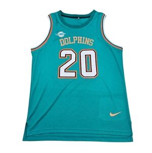 Miami Dolphins #20 Jones Sleeveless Jersey – Teal – Size Large